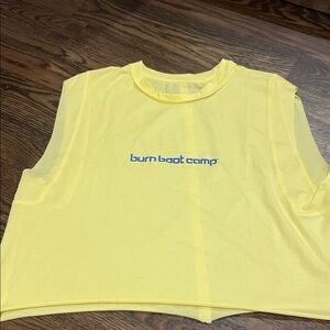 BURN boot camp Yellow Women's Muscle tee size XS Never worn